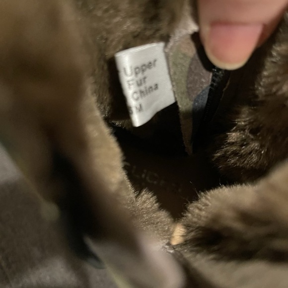 JD Slides Green Camo Suede Victory Boots Faux Fur Size 8.5 Booties - Picture 15 of 16